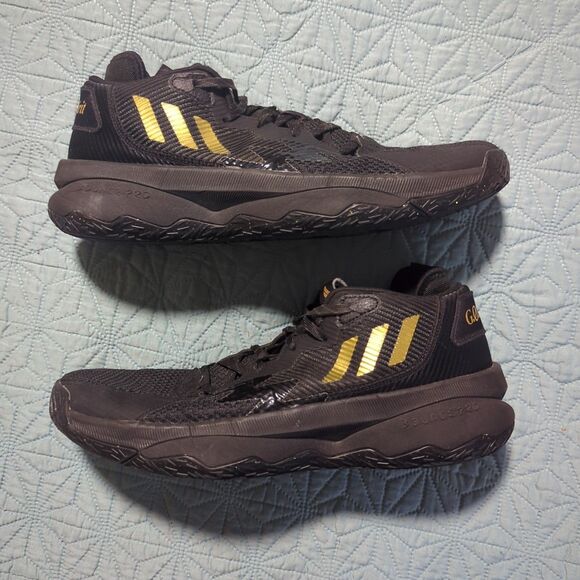 Adidas Dame 8 Men’s Basketball Shoes Black Gold GOAT Spirit Mens Size 11 GY2774 - Picture 10 of 11